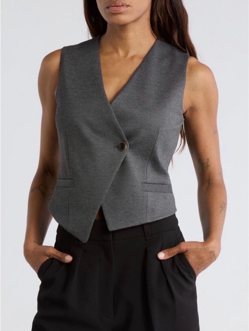 Rag and Bone Velma Ponte Vest in Charcoal Size 10